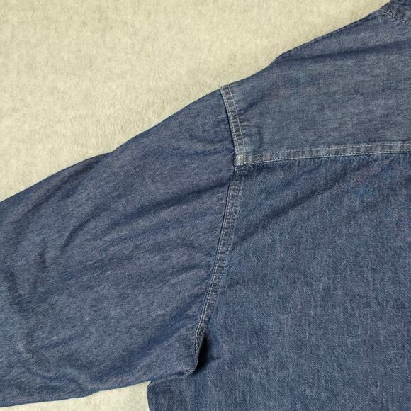 Pepsi-Cola Shirt Mens Size XL Denim Long Sleeve Button Down by Port & Company - Picture 7 of 13